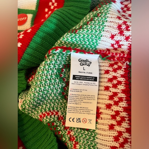Giggling Getup Size:L Ugly Christmas Sweater for Women  Light Up NWOT - Picture 7 of 12